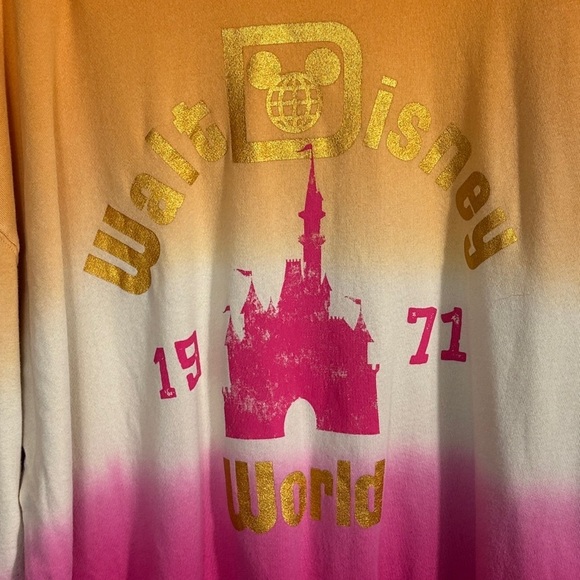 Walt Disney World sweatshirt XL castle design, orange/pink, Florida, theme park - Picture 8 of 14
